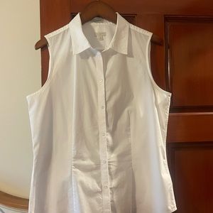 Ladies Talbots white sleeveless shirt. Size 12